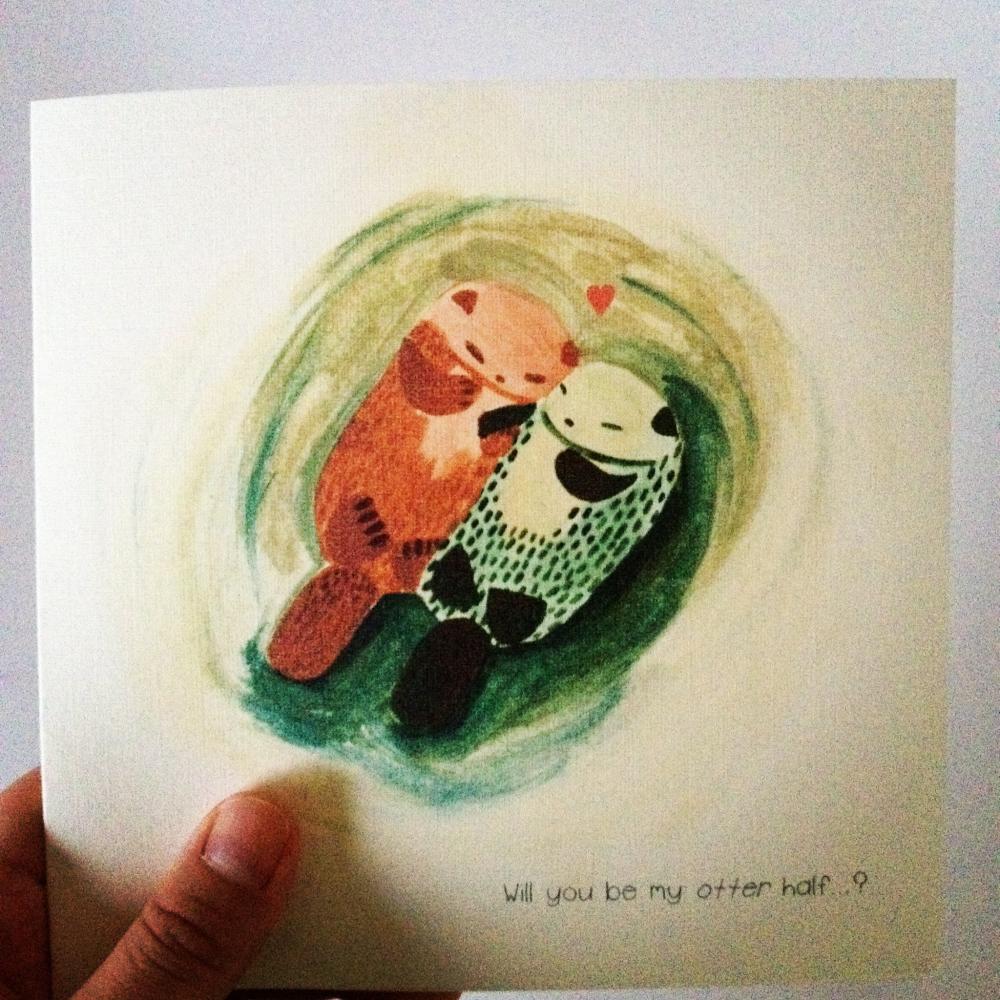 "will You Be My Otter Half" Valentines/anniversary Card